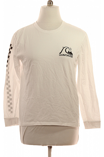 Quicksilver Pánské tričko bílé s dlouhým rukávem a potiskem skate styl Velikost L | Quicksilver | obrázek 2