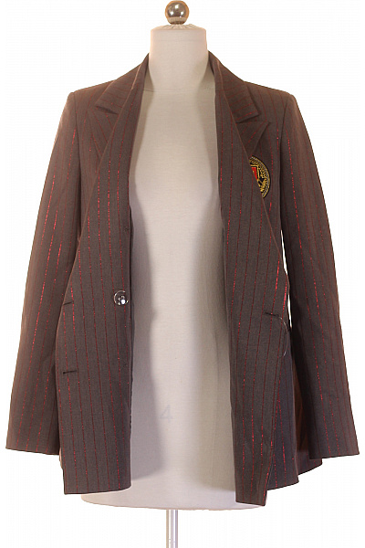 Rinascimento Dámský polyesterový blejzr šedý dvouřadý třpytivé pruhované elegantní retro Vel. XS | Rinascimento | obrázek 3