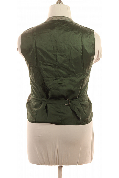 Zelená společenská vesta s potiskem károvaný vzor Velikost 52 | Unimoda | obrázek 2