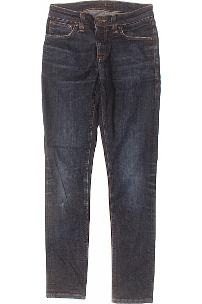 Nudie Jeans Dámské Tmavě Modré Strečové Skinny Džíny Seprané Velikost 27/30