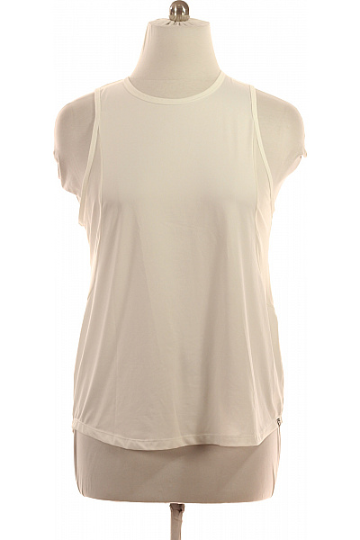 soho Dámské bílé polyesterové fitness tílko bez rukávů jednobarevné basic Vel. XL | soho | obrázek 2