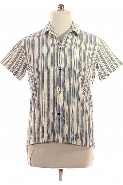 LAWRENCE GREY Pánská letní košile krátký rukáv pruhovaná modrá bílá ležérní regular fit Vel. XL | LAWRENCE GREY | obrázek 2