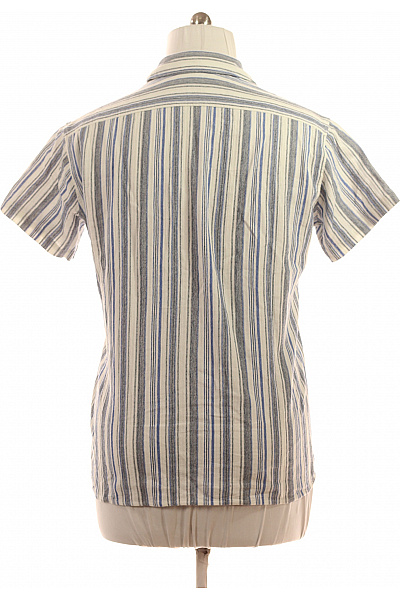 LAWRENCE GREY Pánská letní košile krátký rukáv pruhovaná modrá bílá ležérní regular fit Vel. XL | LAWRENCE GREY | obrázek 3