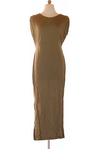 LAWRENCE GREY Dámské Maxi šaty úpletové Khaki Jednoduché Volnočasové Viskózové Velikost 36