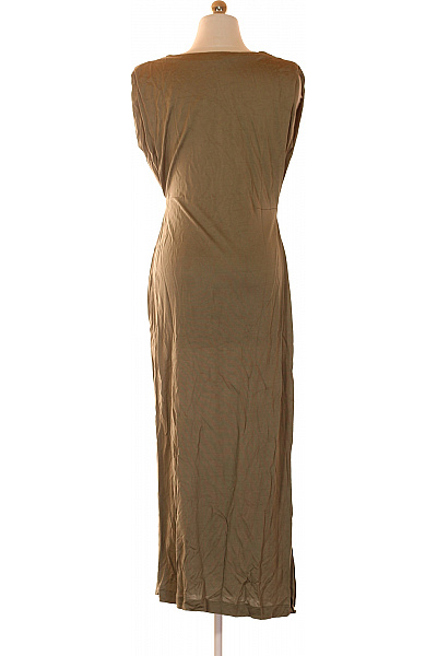 LAWRENCE GREY Dámské maxi šaty úpletové khaki jednoduché volnočasové viskózové Velikost 36 | LAWRENCE GREY | obrázek 2