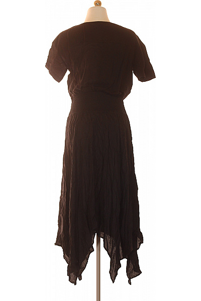 DESIGUAL Černé viskózové letní maxi šaty asymetrické volné s krátkým rukávem Vel. 40 | DESIGUAL | obrázek 3