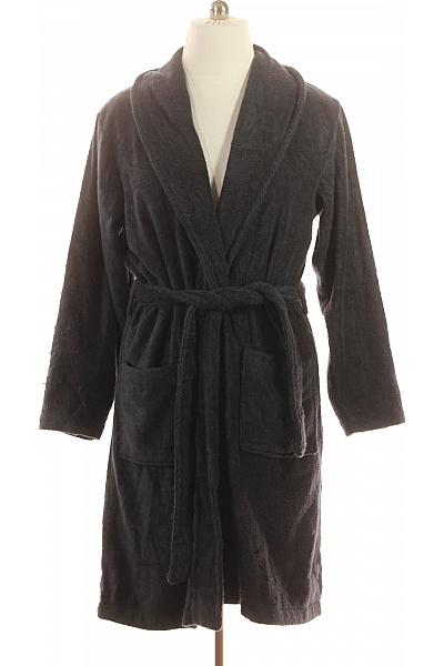 TOMMY HILFIGER Pánský Tmavý župan Froté šálový Límec Vázaný Pásek Velikost S