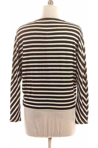 OPUS Dámský černobílý pruhovaný pulovr dlouhý rukáv volný basic Velikost 38 | OPUS | obrázek 2