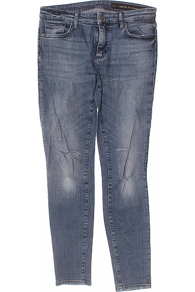 ARMANI Dámské Modré Strečové Džíny Skinny Seprané S Dírami Na Kolenou Velikost M