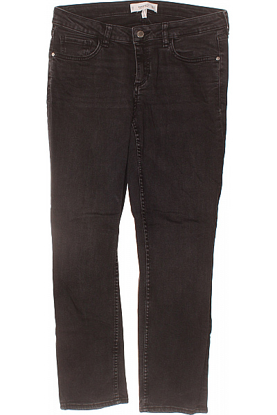 MANGO Dámské černé Strečové Džíny Slim Fit Seprané Klasické S Kapsami Velikost M