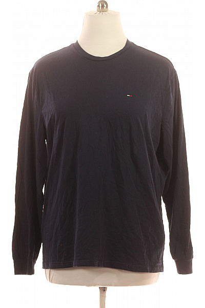 TOMMY HILFIGER Pánské Tričko Dlouhý Rukáv Modré Jednobarevné Basic S Kulatým Výstřihem Vel. 3XL | TOMMY HILFIGER | obrázek 2