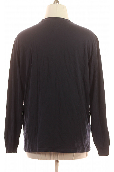 TOMMY HILFIGER Pánské Tričko Dlouhý Rukáv Modré Jednobarevné Basic S Kulatým Výstřihem Vel. 3XL | TOMMY HILFIGER | obrázek 3