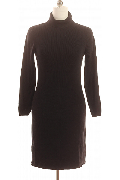 COMMA Dámské černé Pletené šaty S Rolákem Velikost 38