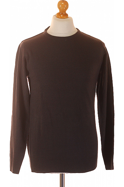BRAVE SOUL Pánský tmavě hnědý acrylový basic pulovr žebrovaný přes hlavu Velikost S | BRAVE SOUL | obrázek 2