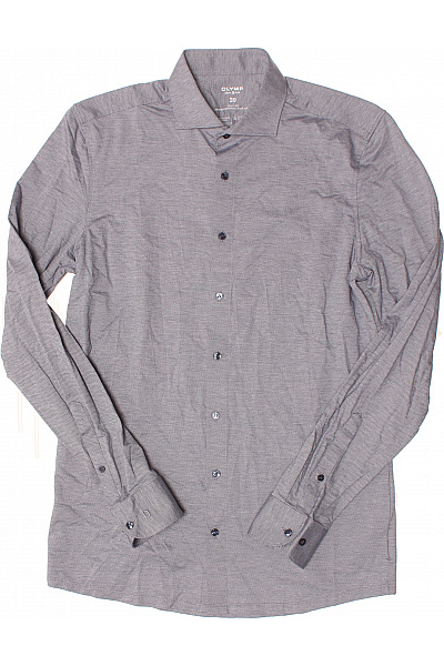 OLYMP Pánská košile dlouhý rukáv šedá jemně vzorovaná business Velikost 39 | OLYMP | obrázek 2