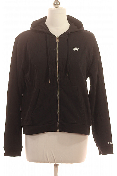 La Martina Dámská bavlněná černá mikina s kapucí na zip streetwear s výšivkou Vel. 5 | La Martina | obrázek 2