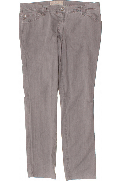 BRAX Dámské Bavlněné šedé Džíny Rovné Seprané Klasické Velikost 44