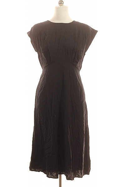 LAWRENCE GREY Černé viskózové letní šaty midi volné jednoduché denní Velikost 38 | LAWRENCE GREY | obrázek 2