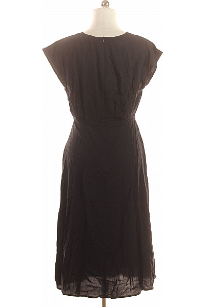 LAWRENCE GREY Černé viskózové letní šaty midi volné jednoduché denní Velikost 38 | LAWRENCE GREY | obrázek 3