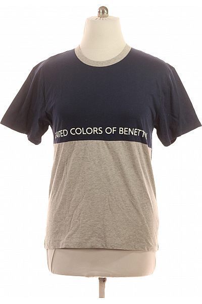 Pánské bavlněné tričko dvoubarevné modré šedé s potiskem Velikost l | Unimoda | obrázek 2