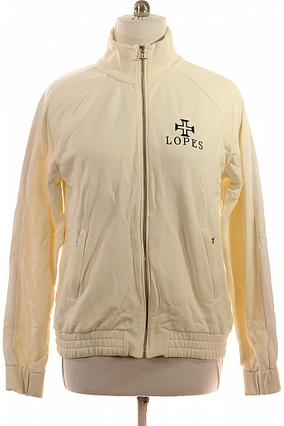 Leandro Lopes Bavlněná krémová mikina na zip se stojáčkem s výšivkou Vel. xxl | Leandro Lopes | obrázek 2
