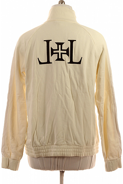 Leandro Lopes Bavlněná krémová mikina na zip se stojáčkem s výšivkou Vel. xxl | Leandro Lopes | obrázek 3