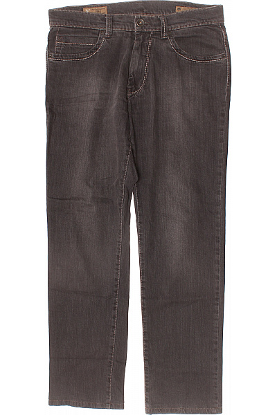 Style Pánské Bavlněné Džíny Tmavě šedé Seprané Rovné Kapsy Vel. M