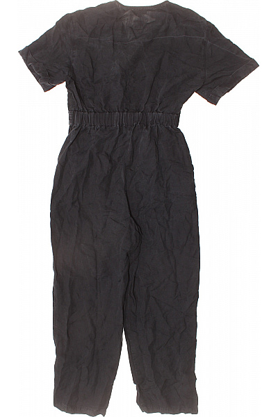 Woolrich Dámský černý overal krátký rukáv zavinovací pásek lněný Vel. S | Woolrich | obrázek 2