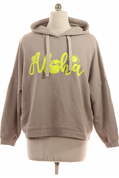 Miss Goodlife Dámská Bavlněná Hoodie Oversized Béžová Aloha Potisk Přes Hlavu Velikost M