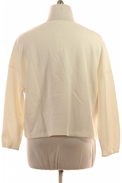 SAMOON Dámská mikina s dlouhým rukávem jednobarevná přes hlavu crewneck béžová Vel. 48 | SAMOON | obrázek 3