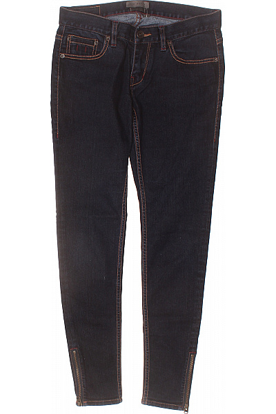 Ted Baker Dámské Bavlněné Tmavě Modré Skinny Džíny Se Zipy Vel. 28/30