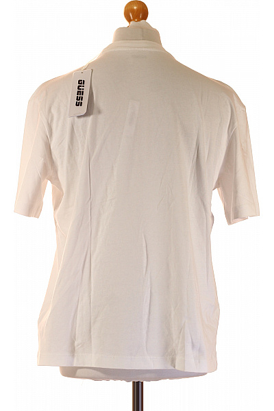 Guess Bavlněné bílé tričko s krátkým rukávem a barevným nápisem basic Velikost s | Guess | obrázek 2