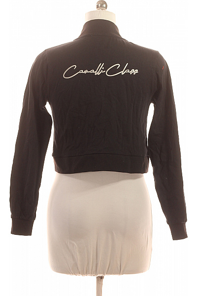 roberto cavalli Dámská bavlněná černá crop mikina na zip se stojáčkem Velikost M | roberto cavalli | obrázek 3