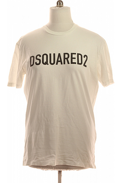 Dsquared2 Bílé Tričko S Krátkým Rukávem A Potiskem Basic Velikost XXL
