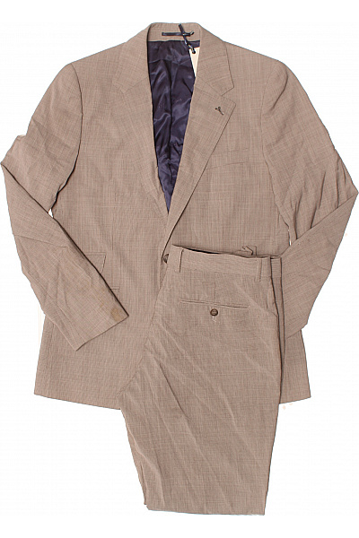 DOUGLAS HAYWARD Pánský Béžový Oblek Svislý Proužek Sako Kalhoty Vel. 50