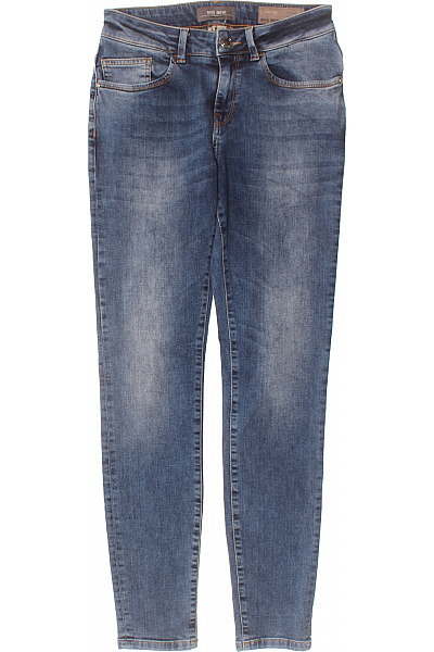 Mos Mosh Dámské Bavlněné Džíny Modré Seprané Strečové úzké S Kapsami Velikost 27