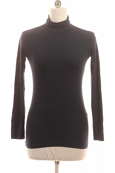 Dámský Pruhovaný Rolák S Dlouhým Rukávem Basic Tmavý Velikost S