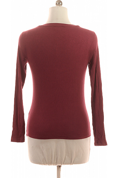 s.OLIVER Dámské žebrované tričko vínové s dlouhým rukávem V-výstřih henley basic Velikost 38 | s.OLIVER | obrázek 3