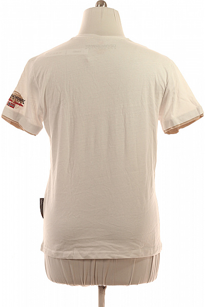 Geographical Norway Pánské bavlněné tričko bílé s krátkým rukávem a norským potiskem Vel. xxl | Geographical Norway | obrázek 2