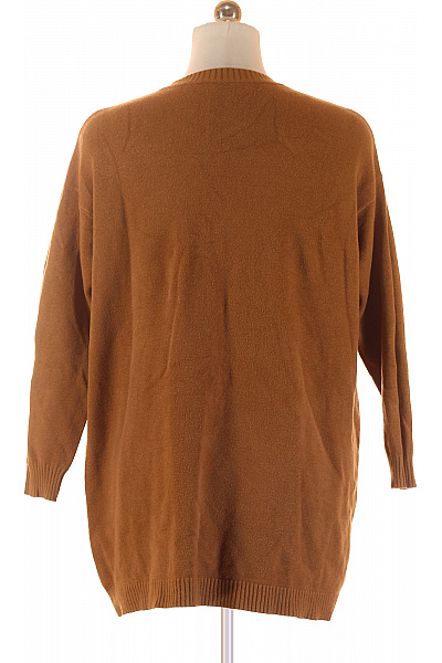 Dámský hnědý vlněný pulovr volný podzimní teplý přes hlavu Vel. XXL | Unimoda | obrázek 3