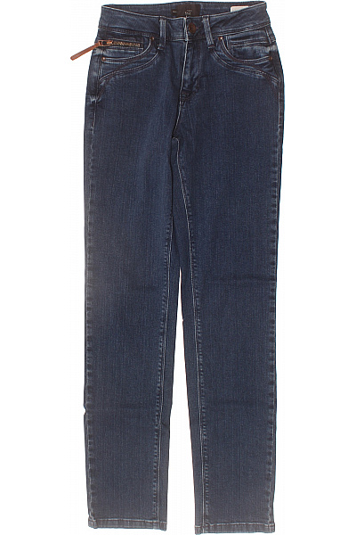 PULZ JEANS Dámské Bavlněné Modré Džíny úzké Kapsy Se Zipy Vel. XXS