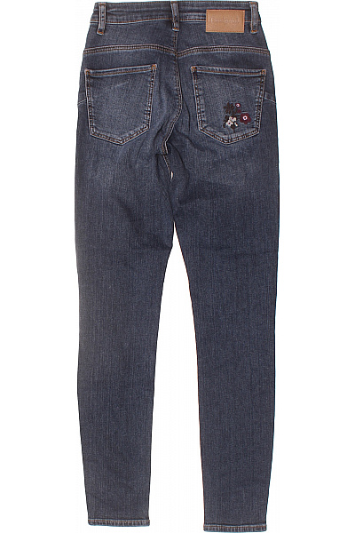 DESIGUAL Dámské modré skinny džíny vyšívané květované úzké seprané Vel. 36 | DESIGUAL | obrázek 2