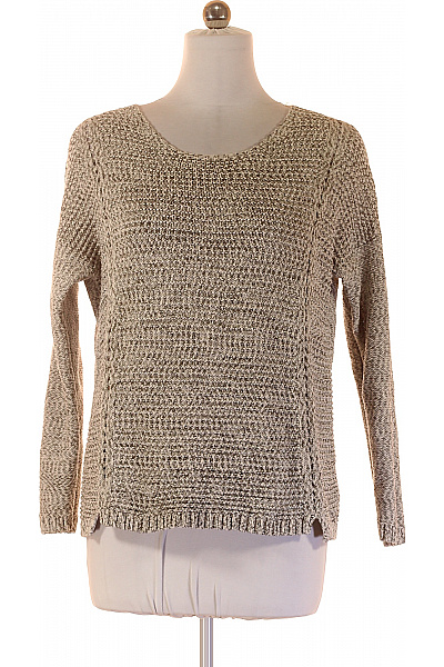 Marks & Spencer Dámský Béžový Pletený Pulovr S Výstřihem Do V Lehký Velikost XL