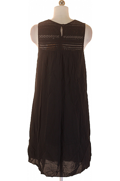 ZAUBERSTERN Černé viskózové letní šaty tunikové volné krajkové jednoduché tílkové Velikost s | ZAUBERSTERN | obrázek 3