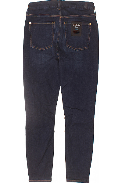 Dámské tmavě modré strečové džíny s vysokým pasem a kapsami Vel. S | Unimoda | obrázek 2