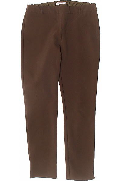 MANGO Dámské hnědé elegantní rovné kalhoty s gumou v pase pohodlné Velikost S | MANGO | obrázek 2