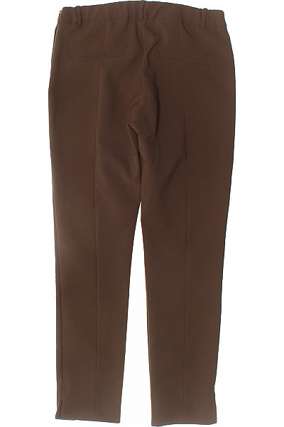 MANGO Dámské hnědé elegantní rovné kalhoty s gumou v pase pohodlné Velikost S | MANGO | obrázek 3