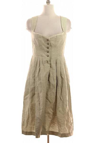 Trachtenmanufaktur Dirndl lněné béžové midi na ramínka vintage Vel. 42 | Trachtenmanufaktur | obrázek 2