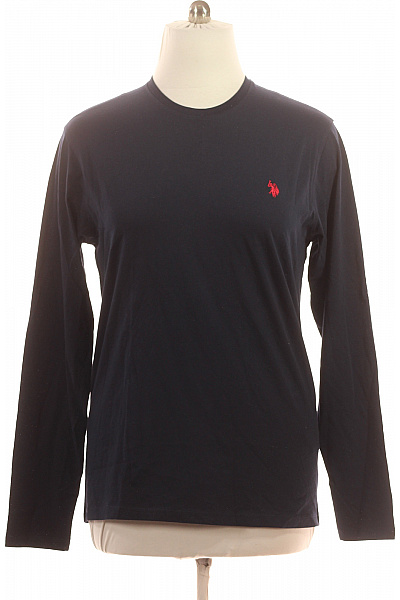 U.S.POLO ASSN. Pánské tričko dlouhý rukáv tmavě modré jednobarevné basic s výšivkou Vel. XL | U.S.POLO ASSN. | obrázek 2