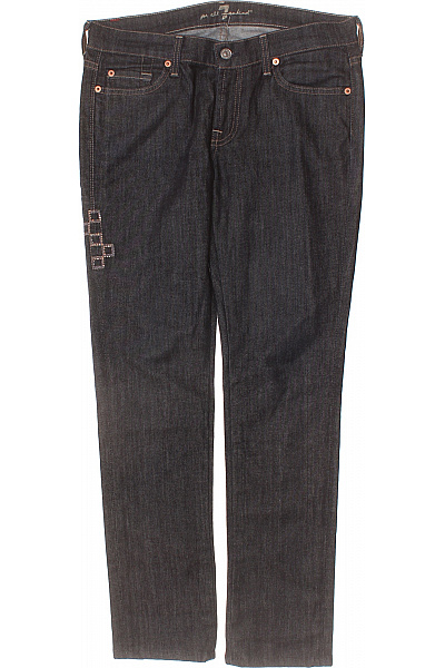 Dámské Tmavé Džíny Rovné Zdobené Kamínky Velikost 29